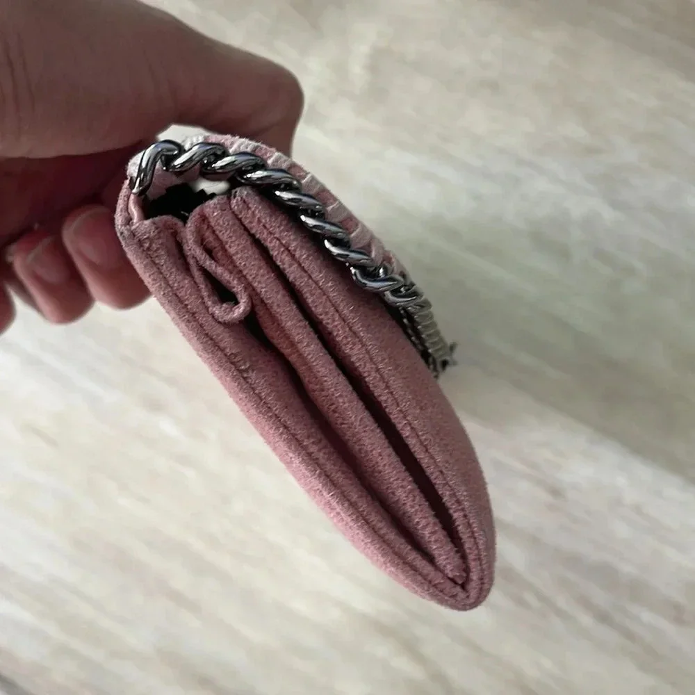 Stella McCartney Mini Falabella Metallic Wallet in Pink Suede - Picture 5 of 15